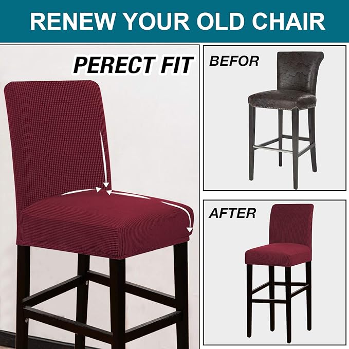 Turquoize Stretch Bar Stool Cover Counter Stool Pub Chair Slipcover