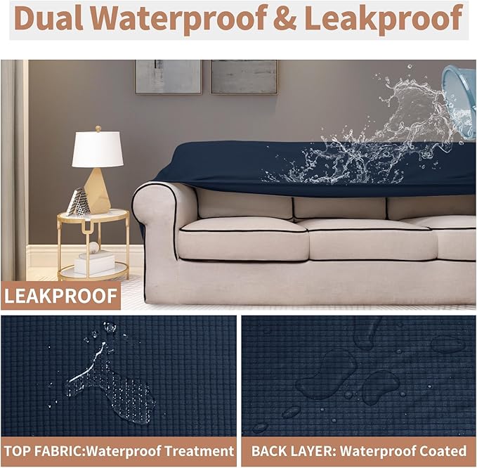 Easy-Going 100% Waterproof Oversized Chair Couch Cover, Dual Waterproof Sofa