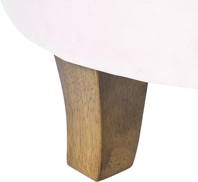Homepop Home Decor | Upholstered Round Velvet Tufted Foot Rest Ottoman | Ottoman