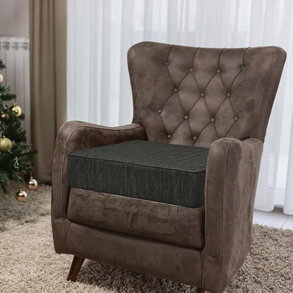 baibu Dual-Layer Gel Memory Foam Recliner Cushions for Elderly, 18x18x4 Inch Thick Non-Slip Recliner Seat Cushion Suitable for Couches, Armchair, Wheelchair, Black,1PC