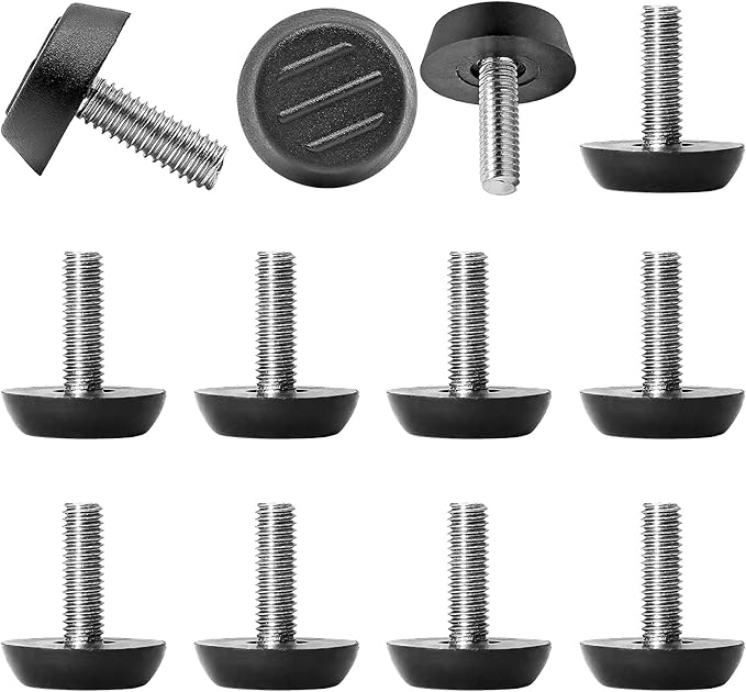 Zorfeter 30 Pcs Screw in Threaded Furniture Adjustable Levelers, M6 x 18mm