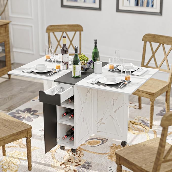 3imothrix Folding Dining Table, Dinner Table