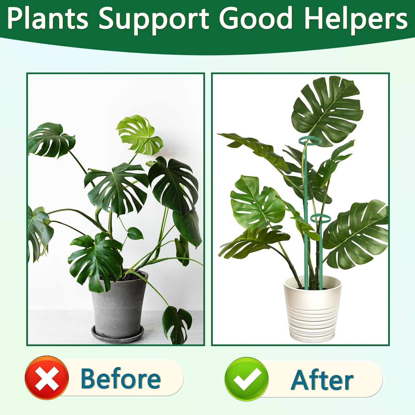 Telescoping Monstera Plant Support Stakes, 12.5IN to 48.4IN Adjustable Length, Extendable Plant Stakes for Indoor Plants, Premium Stainless Steel Material Plants Sticks for Orchids, Tomatoes- 5Pack