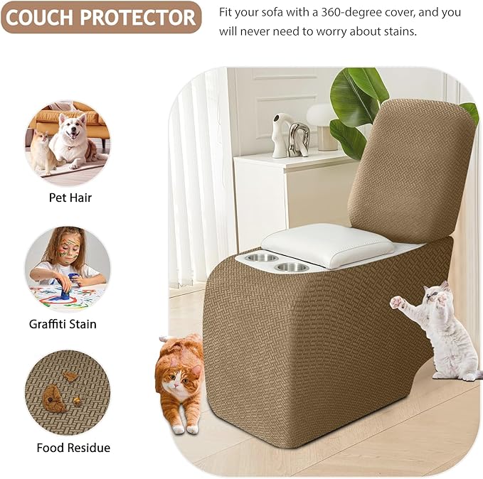 ALIECOM Recliner Sectional Couch Covers L Shape Stretch Corner Reclining