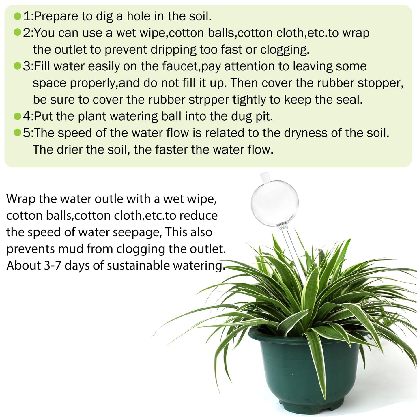 OYSIR 3 PCS Top-Fill Self Watering Globes, Automatic Plant Watering Devices, Transparent Self Watering Planter Insert, Durable Clear Glass Aqua Bulbs for Indoor, Ball Shape, & Funnel
