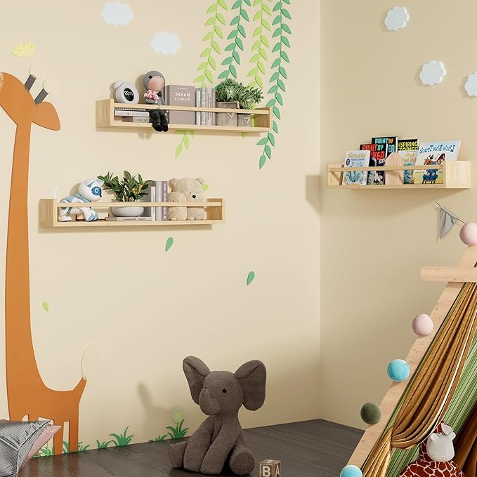 Fixwal Nursery Book Shelves, 23.6 Inch Floating Bookshelves