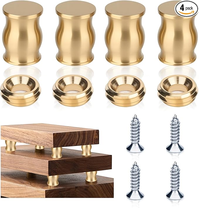 4 PCS Brass Cutting Board Feet