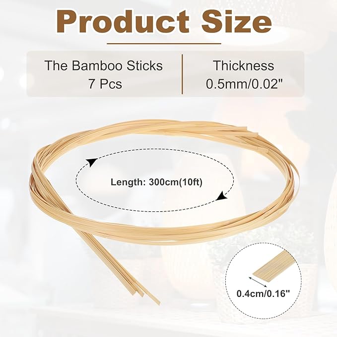 MECCANIXITY 7 Rolls Bamboo Strips