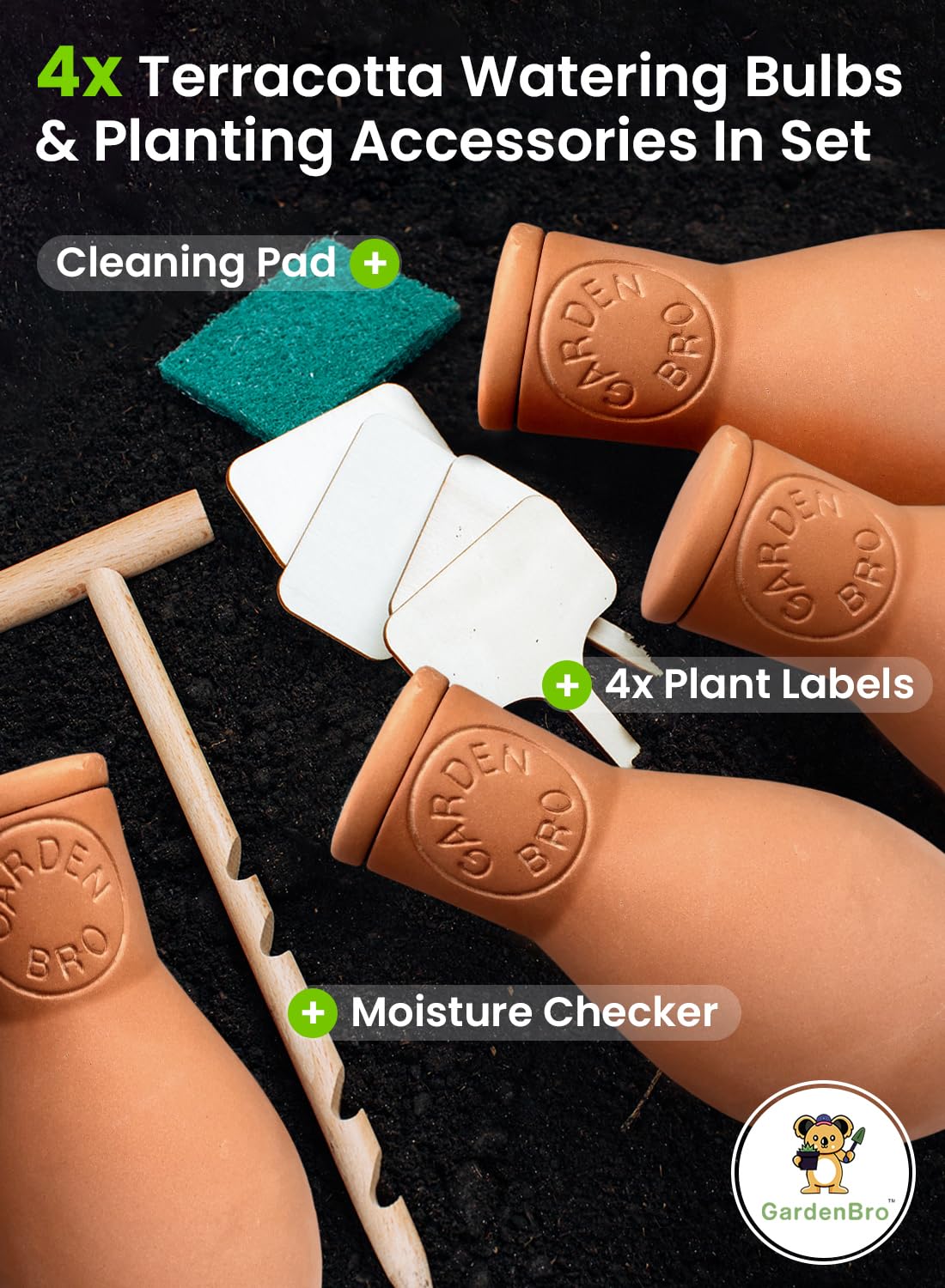 4 Pcs Ollas Terracotta Watering Pots Large - 14 Oz Terracotta Self Watering Globes For 1-week Easy To Refill - Clay Garden Olla Pots Plant Waterers While On Vacation Outdoor & Indoor [4pcs Large 14oz]