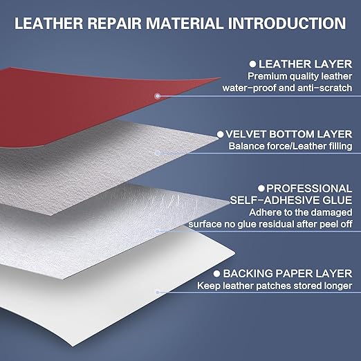 Self Adhesive Leather Repair Patch Kit, 31.4 in x 16 in Large Vinyl Leather
