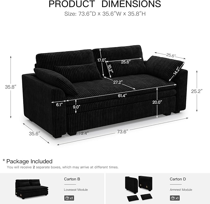 Belffin Large Modular Sectional Sofa