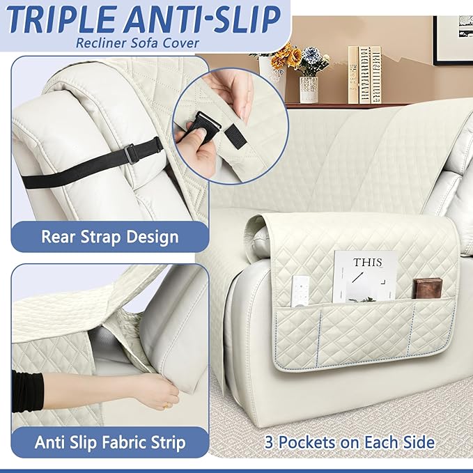 Arfntevss Recliner Sectional Couch Covers 1OO% Waterproof L Shape Sofa Cover