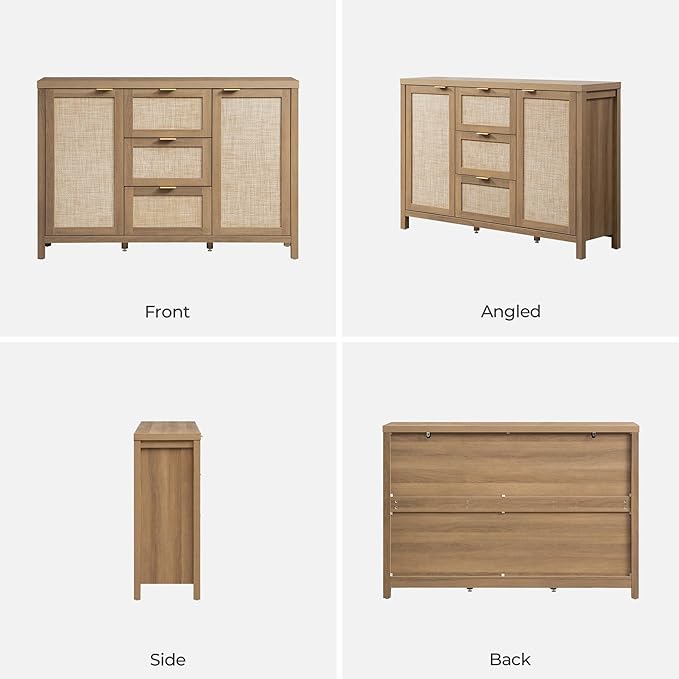 SICOTAS Rattan Sideboard Buffet Cabinet