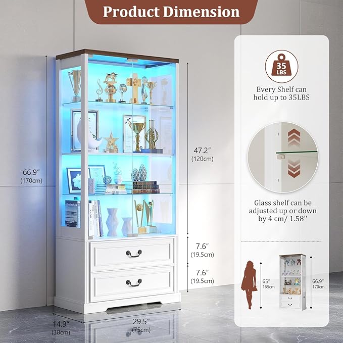 TAGELIER Glass Display Cabinet