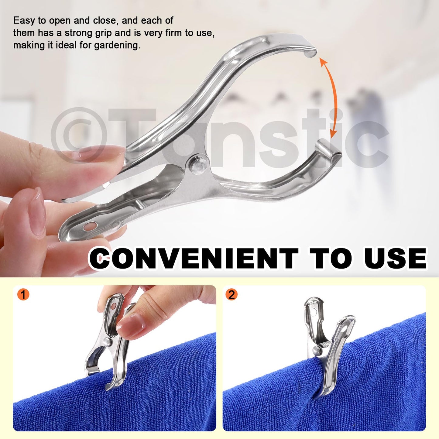 Tanstic 40Pcs 3.5 Inch Stainless Steel Greenhouse Clamps Garden Clips Greenhouse Clips Heavy Duty Garden Clips with Strong Grip and Large Open Mouth for Netting Holding