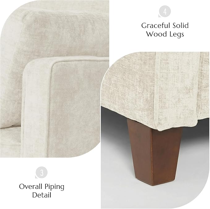 Luxury Oversized Accent Chair, 40.9" Upholstered Piping Single Armchairs