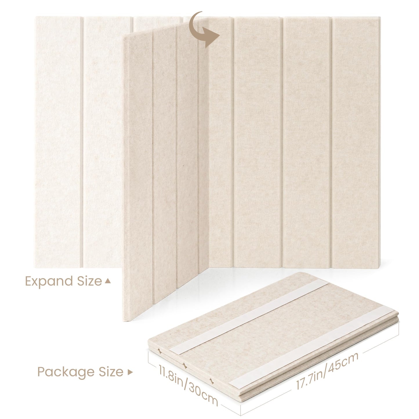 Lightomorrow Bulletin Board, 24 x 18 inches Cork Board Alternative for Wall, Felt Board Decorative Pin Board with 20 Pushpins - Oatmeal Stripes