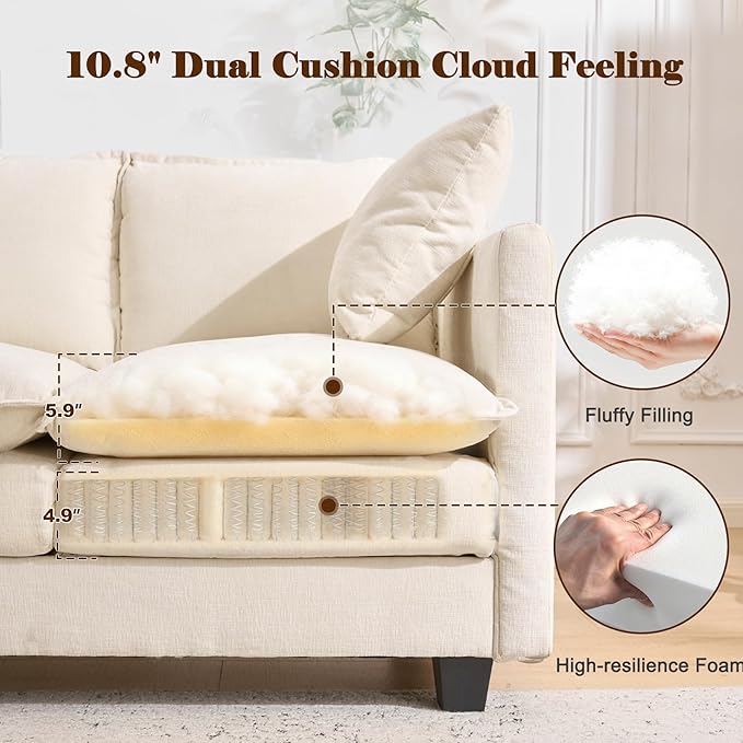 Loveseat Sofa with Ottoman
