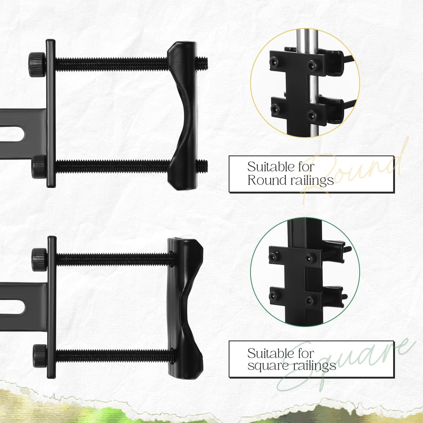 MorningRo 6 Pcs Window Box Brackets, Adjustable Heavy Duty Deck Railing Planter Box Brackets, Outdoor Flower Holder for Patio Garden Fence Balcony