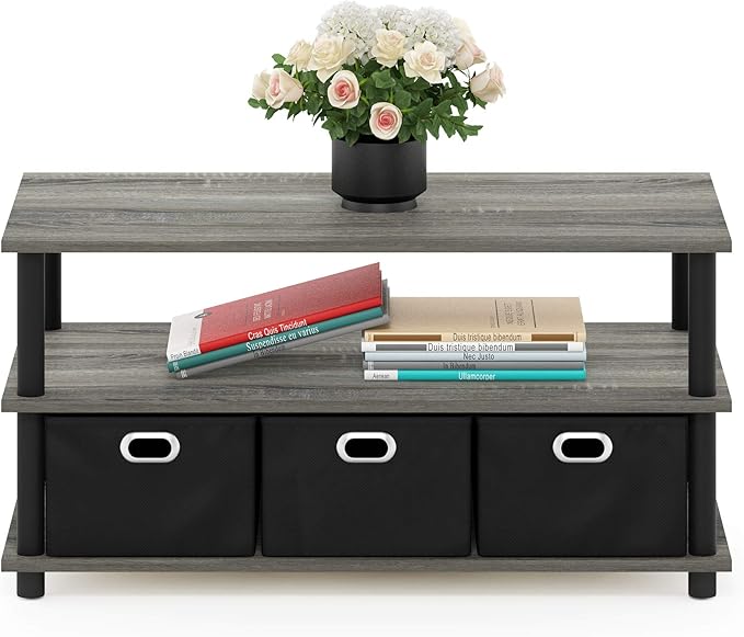 FURINNO Turn-N-Tube Coffee Table, 31.22D x 15.5W x 15.8H in, French Oak