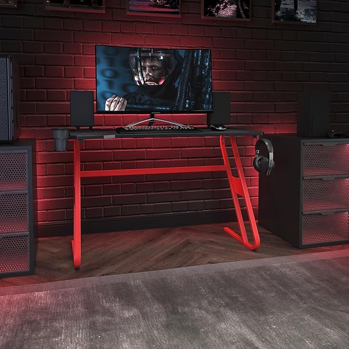 Flash Furniture Fisher Red Gaming Ergonomic Desk
