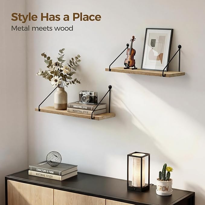 Afuly Floating Wall Shelves Rustic Wall Mounted Hanging Shelf Farmhouse Wall