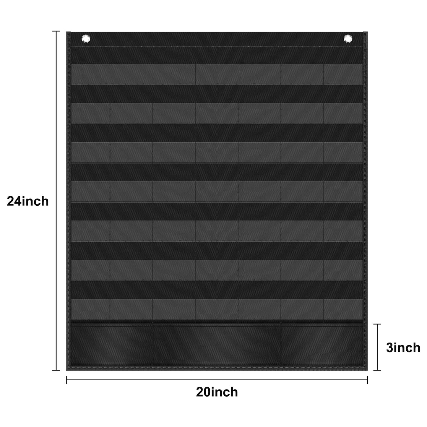 Godery Boho Calendar Pocket Chart for Classroom Cards Add-On School Supplies Teacher Decorations Bulletin Board Pre-K To 6th Grade, Black-2