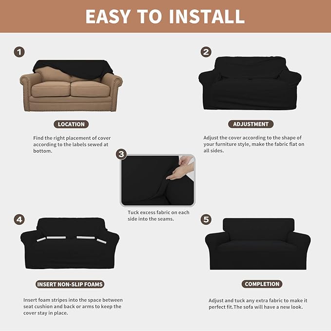 Easy-Going 100% Waterproof Couch Cover, Dual Waterproof Sofa Cover, Stretch