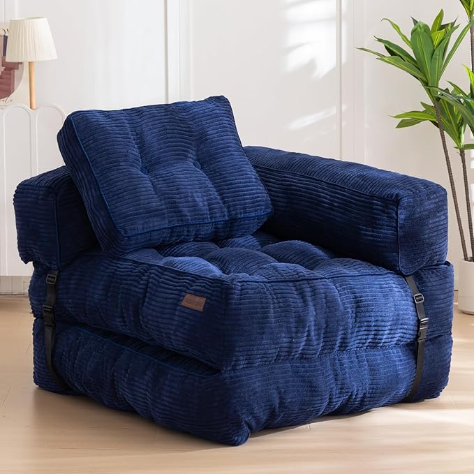 MAXYOYO Folding Sofa Bed, L-Shaped Convertible Sofa Bed