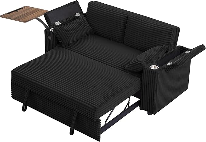 Auvsoce 65" 3-in-1 Pull-Out Convertible Sofa Bed