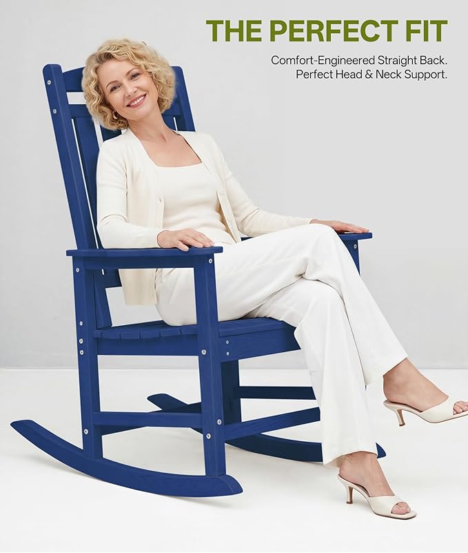 Outdoor Adirondack Rocking Chairs All-Weather HDPE Patio Rocker Chair