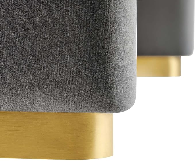 Modway EEI-6735-BRA-STG Koda Performance Velvet Waterfall Ottoman, Brass Storm