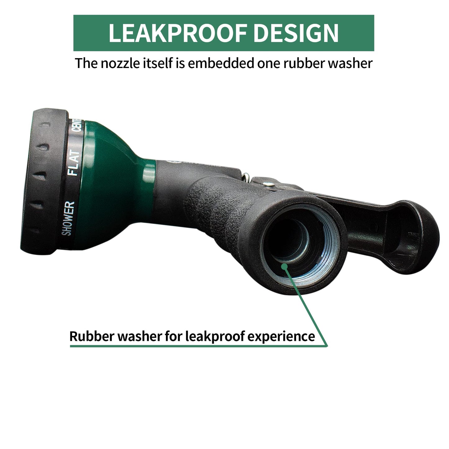 AUTOMAN-Garden-Hose-Nozzle, Metal Water Spray Nozzle with Heavy Duty 7 Adjustable Watering Patterns,Slip Resistant for Watering Plants,Lawn& Garden,Washing Cars,Cleaning,Showering Pets & Outdoor Fun.