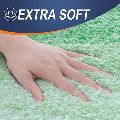 OLANLY Bathroom Runner Rugs Mat 59x24, Extra Soft Absorbent Microfiber Bath Rugs, Rubber Backing, Quick Dry, Washable Long Bath Mats for Bathroom Floor, Tub and Shower, Home Decor Accessories, Green