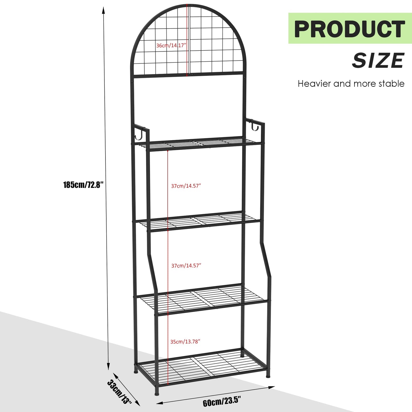 VGMiu 4 Tier Plant Stand Indoor Outdoor, Metal Plant Display Stand Plants Shelf Rack for Multiple Plants, Black Flower Plante Pots Holder for Patio Garden Balcony Living Room