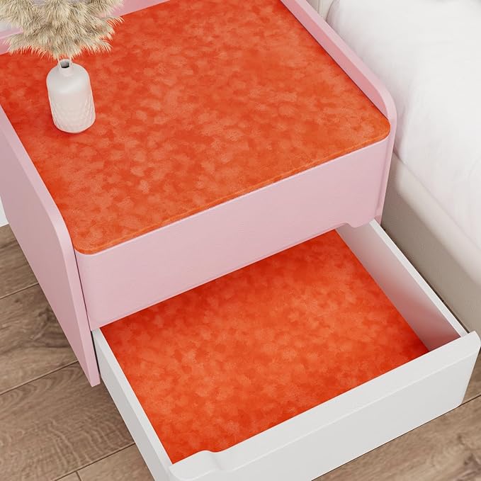 Orange Velvet Drawer Liner Roll Self Adhesive Fabric Felt