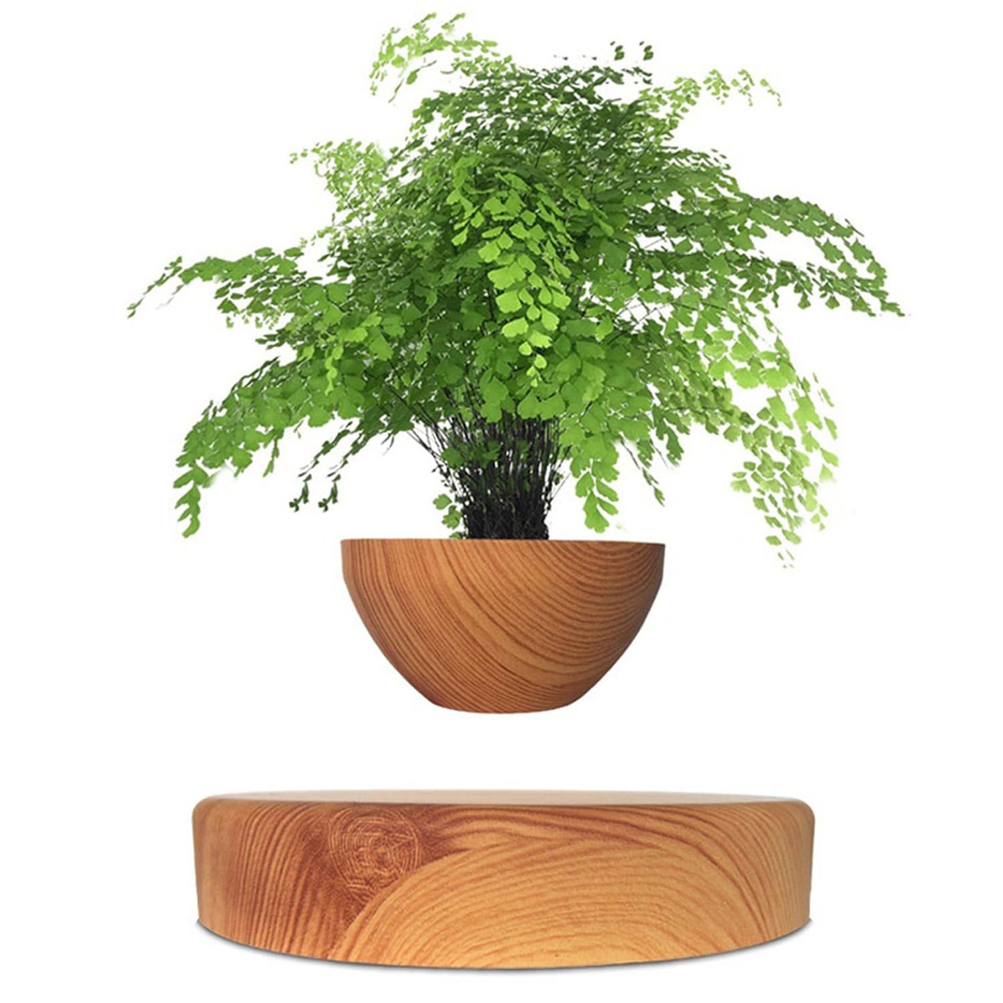 INLETTER Floating Magnetic Levitating Flower Pot Bonsai Air Plant Pot Planter Potted for Home, Office & Desk Decor Gift,A,1