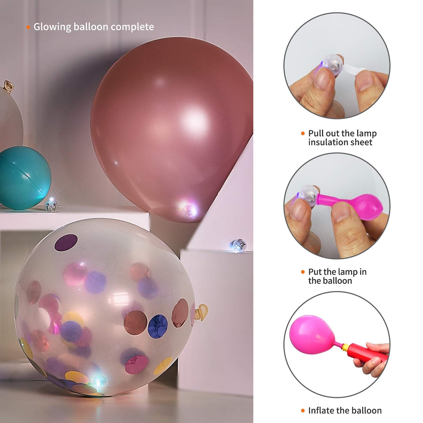 Aogist 100Pcs Red Balloon Lights with Hook,Long Standby Time,Waterproof Mini Light for Birthday Party Wedding Christmas Halloween Easter Decorative (Flash)