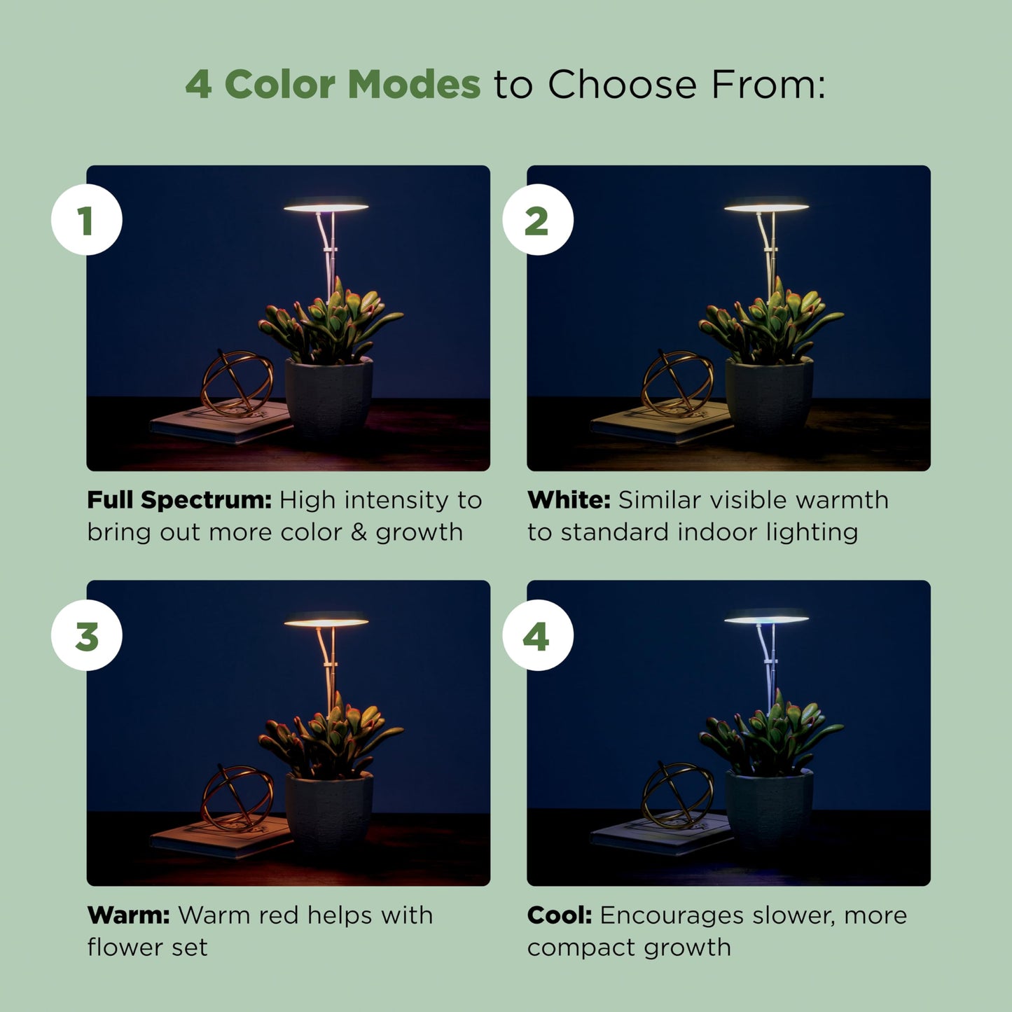 AeroGarden Stem Grow Light for Indoor Plants, Grow Live Plants Anywhere in The Home, Adjustable Light Modes, Cream