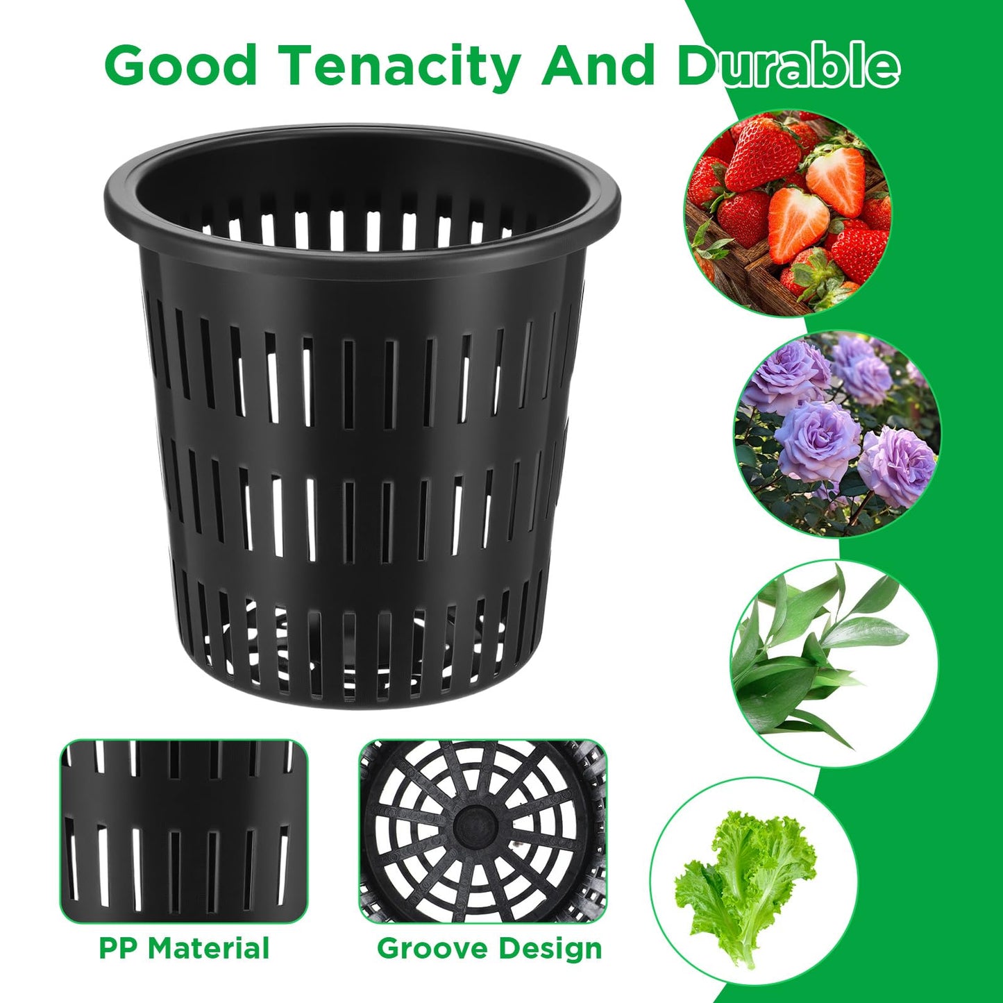 MAQUITA 18 Pcs Orchid Pots Variety Size 2.3/3.3/3.9/4.3/4.9/6.1 Inch Black Net Pots Plastic Aquaponics Hydroponic Baskets Slotted Mesh Orchid Planter Container with Hole for Growing