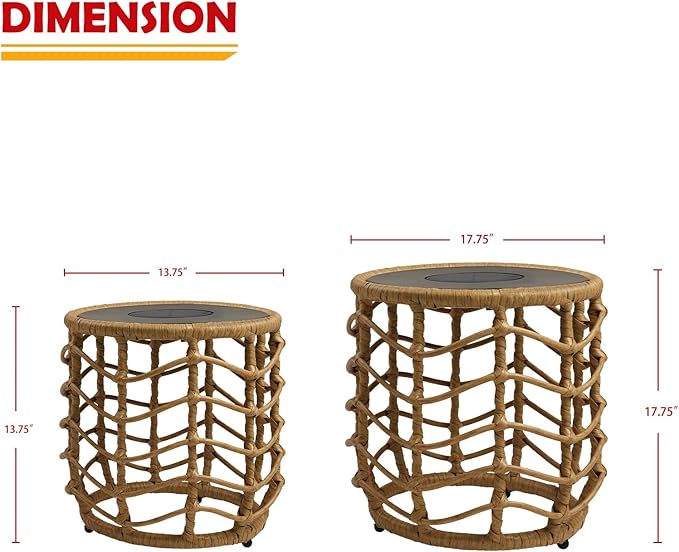 Solar Yard Boho Solar Nesting Tables