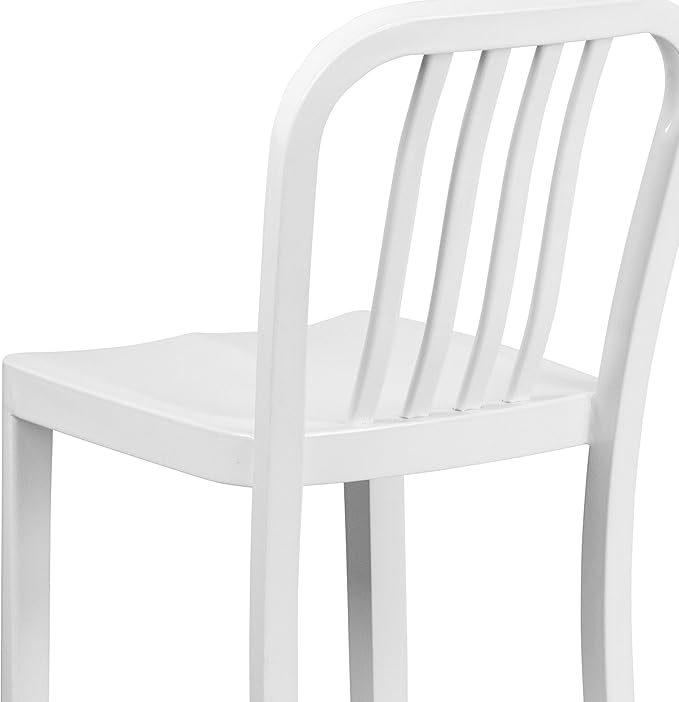 Flash Furniture Commercial Grade 30" High White Metal Indoor-Outdoor Barstool