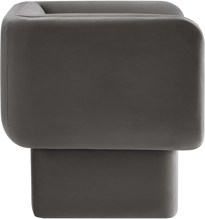 Modway Tate Performance Velvet Accent Chair in Storm Gray