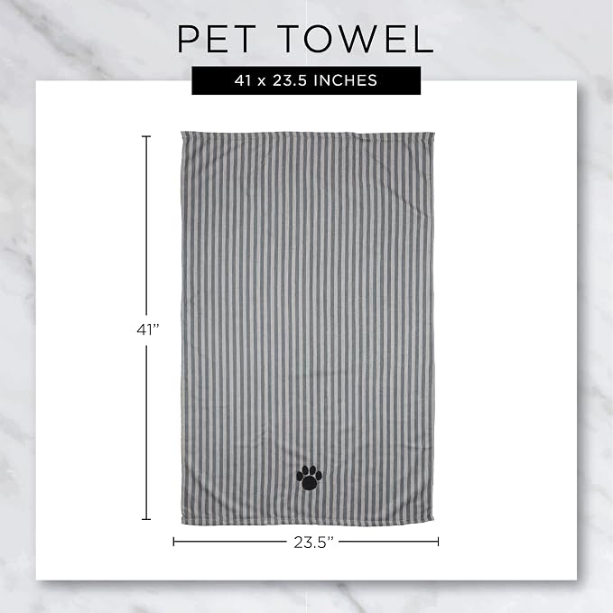 Bone Dry Pet Grooming Microfiber Towel, Embroidered Collection, X-Large,41x23.5, Pink (Pack of 12)