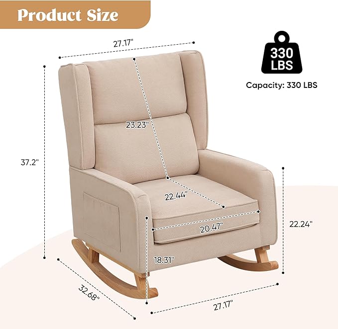 HCHAIRH Nursery Rocking Chairs, Rocking Chair Nursery