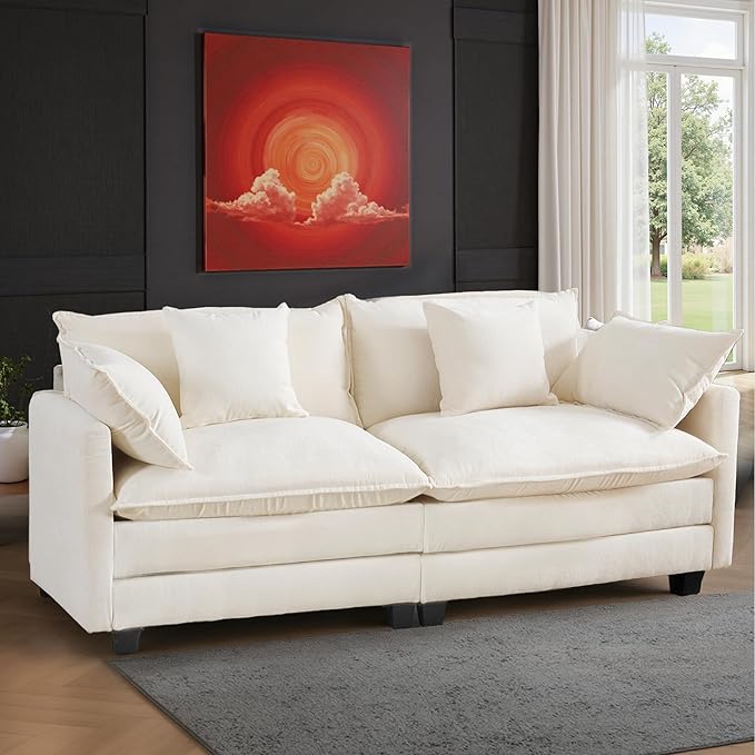 77" Cloud Chenille Sofa Set