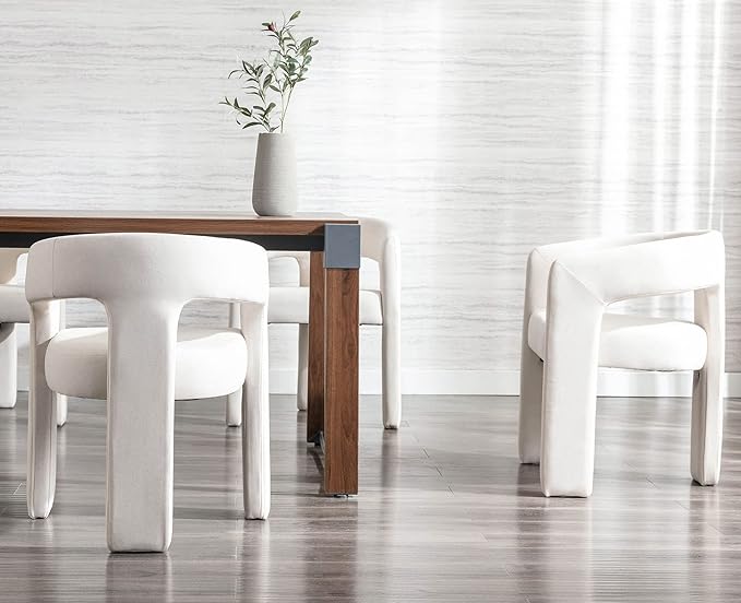 VESCASA Linen Barrel Dining Chair