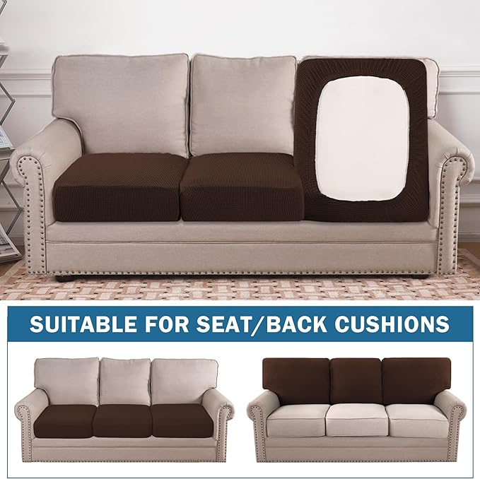 Water Repellent Couch Cushion Cover 3 Pieces Sofa Seat Cushion Covers, Stretch
