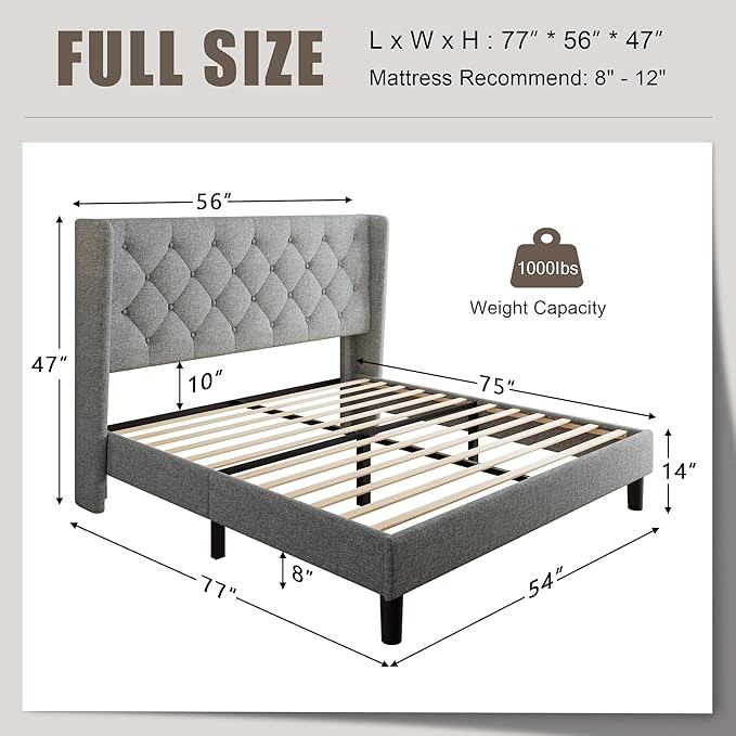 Einhomn Full Size Platform Bed Frame
