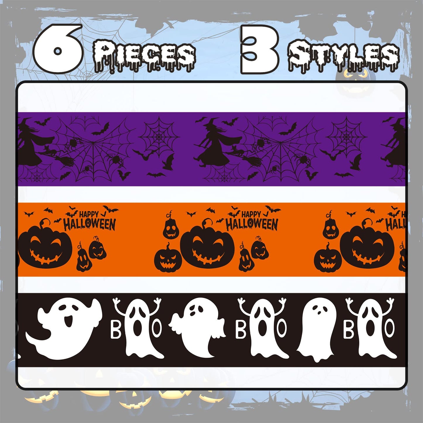 Funtery 6 Pcs Halloween Candy Bowl Ghost Pumpkin Bat Large Plastic Trick Treat Candy Serving Bowls Halloween Ghost Pumpkin Bat Holders Tableware Party Supplies Decorations